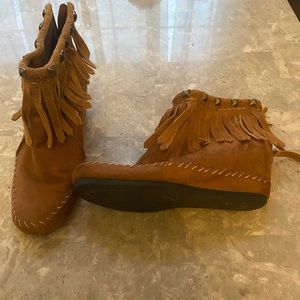 Boho fringe studded boots